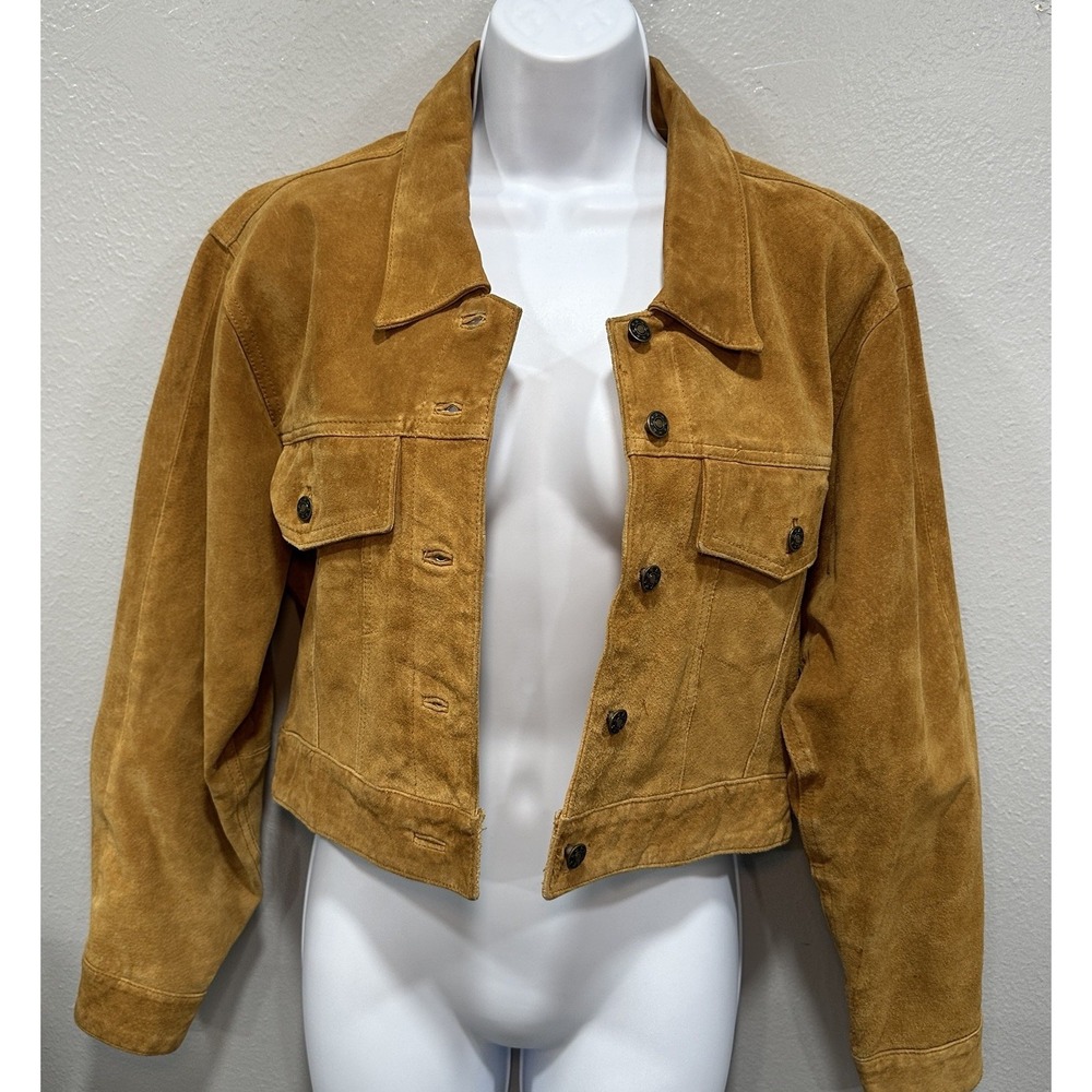 Scully Suede Genuine Leather Jacket Women's Size 6 Cafe Brown Western Button Up